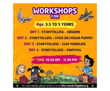 Sanskriti Online Workshops for Age: 3.5 to 5 Years